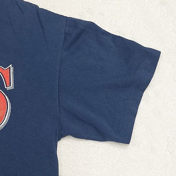Vintage 1993 Trench Cleveland Indians Chief Wahoo Navy Blue T-Shirt Size Medium - Picture 3 of 8
